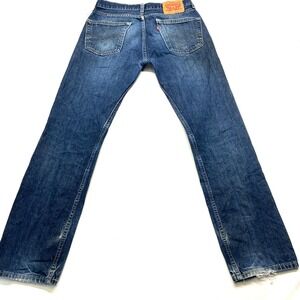 THRASHED Levi's 505 Regular Fit Jeans Mens 30x32 Blue Denim Mid-Rise Straight